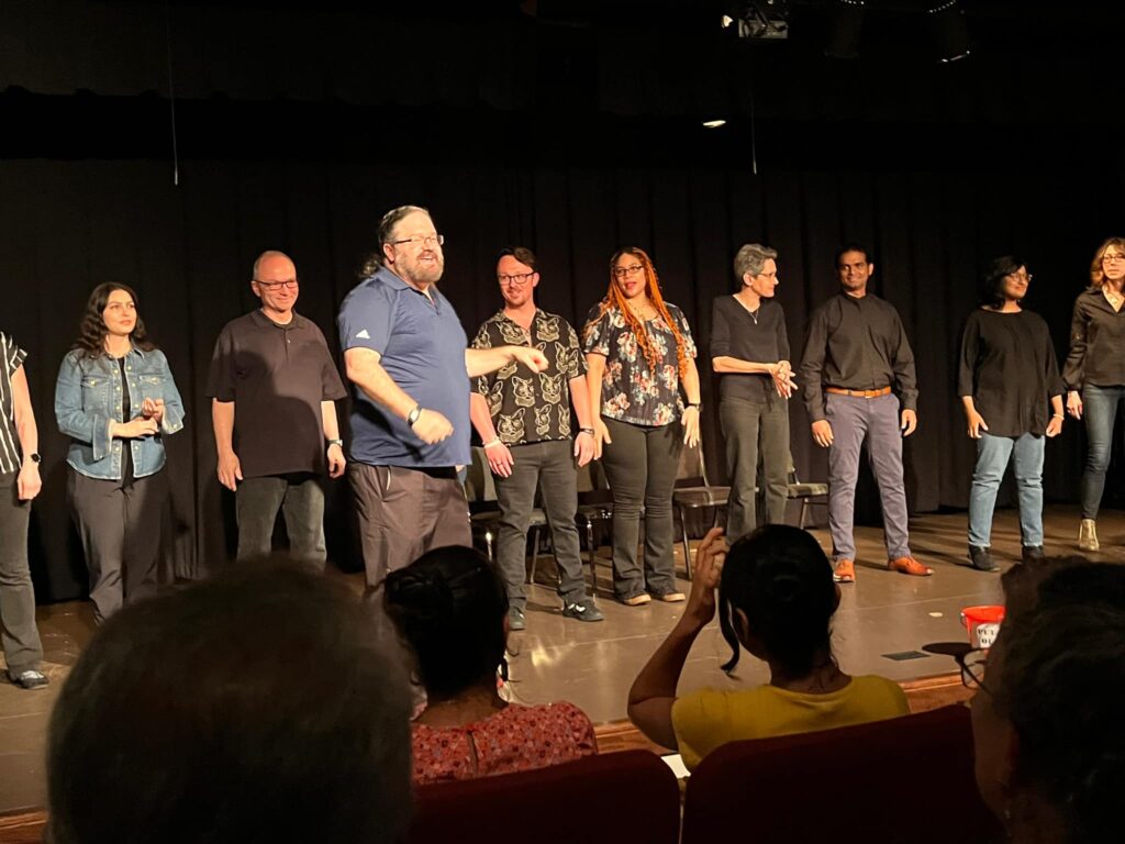 Performers on stage for Main Stage Improv Show